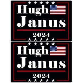 2 Pack Hugh Janus Funny Presidential Election 2024 Parody Innuendo Magnets Vinyl Sign Laptop Decal Car Bumper Window Waterproof Magnets Decoration Pro 1