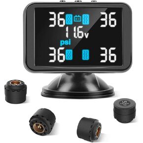 Tymate TPMS Tire Pressure Monitoring System - Large Colorful Screen TPMS, 4 Alert Modes with 4 Advanced External TPMS Sensors, Real-time Detection Tire Pressure&Temperature (0-87 PSI)