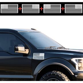 American Flag Magnets For Cars - Trucks Jeeps Mailboxes - Huge 11x5.5 Inch Set Of 2 White Flags - Veteran Made In USA - 50 Stars / 13 Stripes - Cnc Cut Out - Durable USA Magnetic Sheet