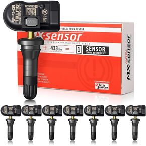Autel 8 Pack Rubber TPMS Sensor MX-Sensor, Press-in 315MHz & 433MHz 2-in-1 Dual Frequency Tire Replacement Sensor for All Cars, Universal Re-Programmable Pressure Monitor System Sensor