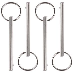4 Pcs Quick Release Pin, Diameter 3/16"(4.8mm), Overall Length 2-1/2"(65mm), Usable Length 2"(51mm), Full 316 Stainless Steel, Bimini Top Pin, Marine Hardware