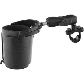 RAM Mounts Level Cup 16oz Drink Holder with Handlebar U-Bolt Base RAM-B-132RU with Medium Arm for Motorcycle, ATV/UTV, Bike