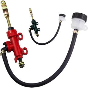 Rear Brake Master Cylinder+ Reservoir Replacement Parts Fits for 98cc 196cc 212cc 2.8hp 3.0hp 6.5hp Coleman CK100 KT196 70cc-250cc Chinese ATV Quad Pit Dirt Bike. (Black)