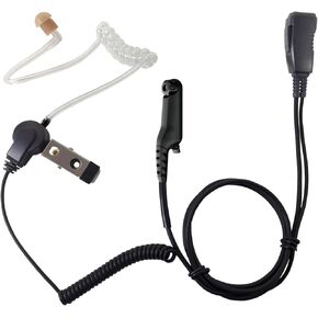 Sheepdog Acoustic Tube Earpiece with Microphone, Compatible with Motorola R7, ION and MXP600, Black Cable (LMC-1AT-M20), Premium Headset