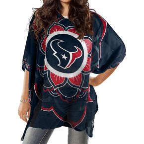 Littlearth womens NFL Houston Texans Sheer Caftan with Flower Design, Team Color, One Size