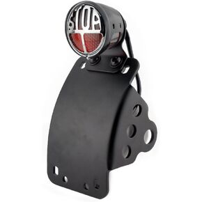 Motorcycle Halogen Old School Brake Tail Light Rear Side Mount 3/4 Inch (19MM) Axle License Plate Bracket Holder Compatible for Bobber Chopper Harley Davidson
