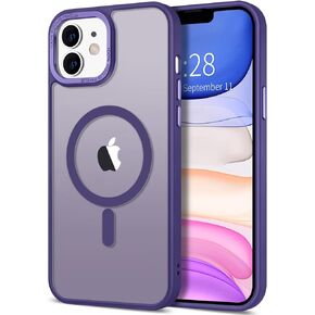 Hython Case for iPhone 13 Case Magnetic Translucent Matte Phone Cases 6.1" [Compatible with MagSafe] Thin Slim Fit Shockproof Bumper Hard Protective Cover for Women Men Girls, Frosted Black
