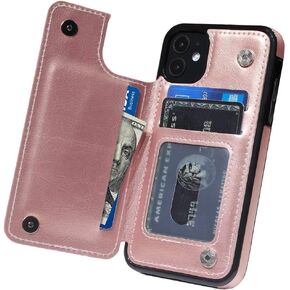 Wallet Case iPhone 11 with Card Holder Cover Cell Phone Leather Protective Purse 6.1 Inch Black