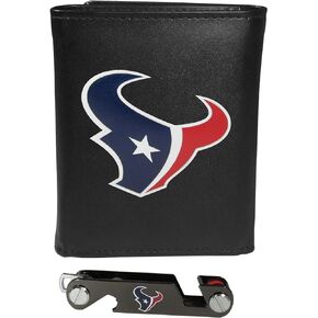 Siskiyou Sports NFL Houston Texans Leather Tri-fold Wallet & Key Organizer, One Size, Black