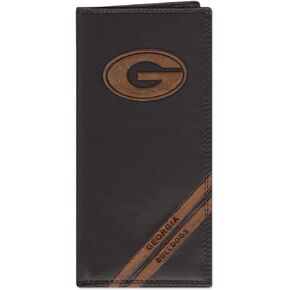 Zep-Pro NCAA Georgia Bulldogs Zep-Pro Pull-Up Leather Long Secretary Embossed Wallet, Brown