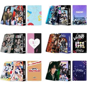6 Pack/180 PCS Stray Kids Photocards Set Stray Kids Lomo Card Fans Collection -Double-Sided Lomo(Red)