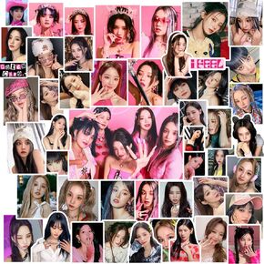 100pcs (G) I-DLE I Feel Album Sticker Pack GIDLE I Feel Stickers Kpop GIDLE Queencard Stickers (G) I-DLE Waterproof Stickers Queencard Photo Stickers