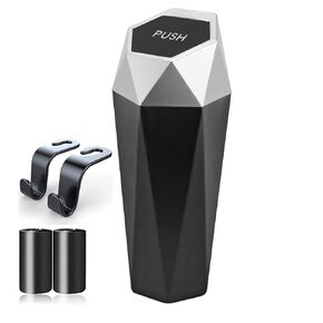 Car Trash Can, Mini Garbage Bin 2 Packs Universal Leakproof Automotive Garbage Cans for Auto Office Bedroom Home