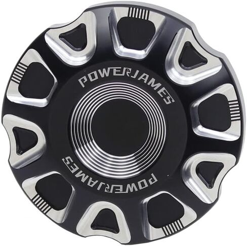 غطاء خزان الغاز بفتحات تهوية سوداء من POWERJAMES مع خيوط مسننة للأصابع لليد اليمنى لدراجة نارية Harley Davidson Big Twin XL Road King in Saudi Arabia