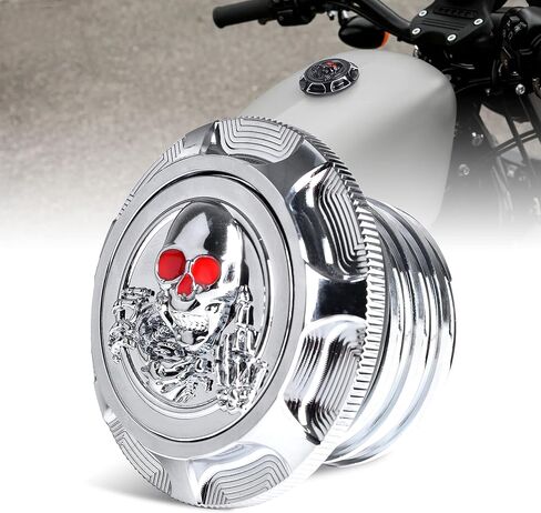 Aluminum Fuel Gas Tank Cover Fuel Tank Gas Cap Compatible with Harley Sportster XL 1200 883 X48 Road King Softail Dyna Touring Right-hand Thread,Non Vented (Black) in Saudi Arabia