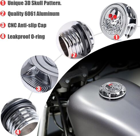 Aluminum Fuel Gas Tank Cover Fuel Tank Gas Cap Compatible with Harley Sportster XL 1200 883 X48 Road King Softail Dyna Touring Right-hand Thread,Non Vented (Black) in Saudi Arabia