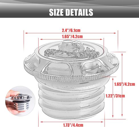 Aluminum Fuel Gas Tank Cover Fuel Tank Gas Cap Compatible with Harley Sportster XL 1200 883 X48 Road King Softail Dyna Touring Right-hand Thread,Non Vented (Black) in Saudi Arabia