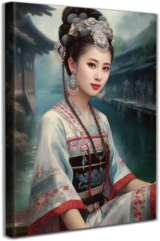 Chinese Women's wall art Bride Theme Printmaking, Long Sleeves, Home Decor Wall Hanging Art Prints (10) in Saudi Arabia