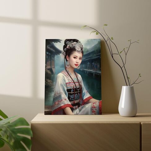Chinese Women's wall art Bride Theme Printmaking, Long Sleeves, Home Decor Wall Hanging Art Prints (10) in Saudi Arabia