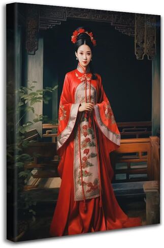 Chinese Women's wall art Bride Theme Printmaking, Long Sleeves, Home Decor Wall Hanging Art Prints (10) in Saudi Arabia