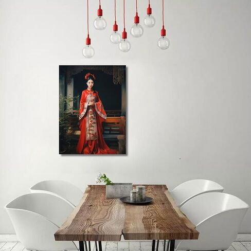 Chinese Women's wall art Bride Theme Printmaking, Long Sleeves, Home Decor Wall Hanging Art Prints (10) in Saudi Arabia