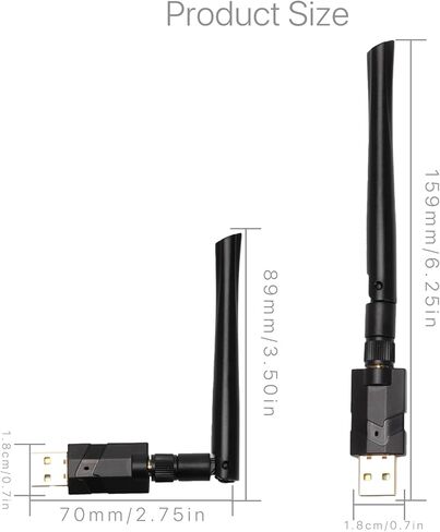 محول USB بلوتوث 5.1، مستقبل إرسال دونجل لاسلكي طويل المدى 200 متر لسماعات لوحة المفاتيح وماوس بلوتوث وسماعات الرأس والكمبيوتر المحمول والكمبيوتر المكتبي المتوافق مع Windows 7/8.1/10/11 in Kuwait