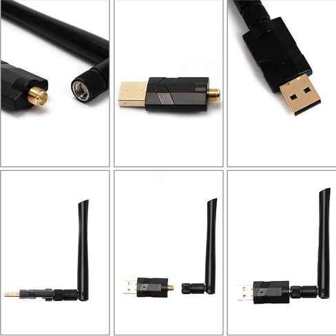 محول USB بلوتوث 5.1، مستقبل إرسال دونجل لاسلكي طويل المدى 200 متر لسماعات لوحة المفاتيح وماوس بلوتوث وسماعات الرأس والكمبيوتر المحمول والكمبيوتر المكتبي المتوافق مع Windows 7/8.1/10/11 in Kuwait
