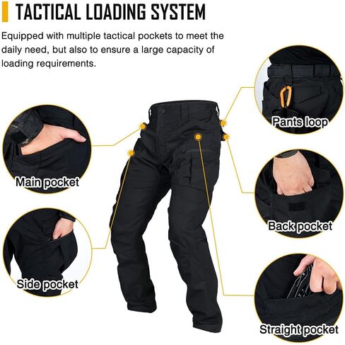 IDOGEAR Men's Tactical Pants, Ristop Cargo Pants, Water Resistant Work Pants, Lightweight Combat Pants, EDC Hiking Pants in Saudi Arabia