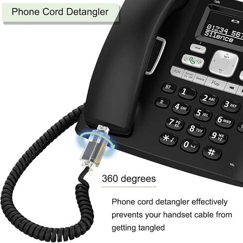 Phone Cord Detangler, 4 PCS Anti-Tangle Landline Telephone Handset Cord Rotating Adapter, Coiled Spring Cable 360 Degree Swivel Cord Untangler in Saudi Arabia