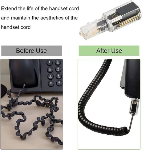 Phone Cord Detangler, 4 PCS Anti-Tangle Landline Telephone Handset Cord Rotating Adapter, Coiled Spring Cable 360 Degree Swivel Cord Untangler in Saudi Arabia