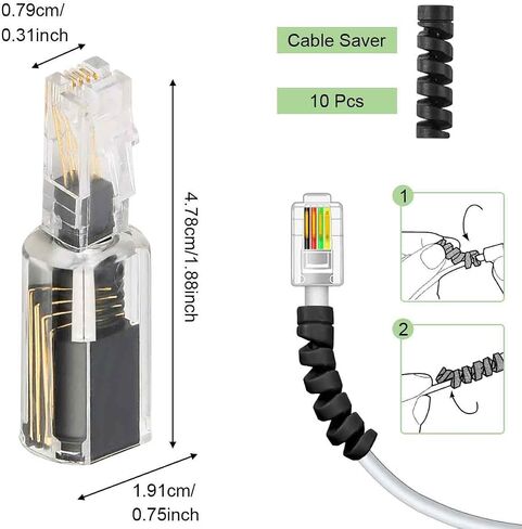 Phone Cord Detangler, 4 PCS Anti-Tangle Landline Telephone Handset Cord Rotating Adapter, Coiled Spring Cable 360 Degree Swivel Cord Untangler in Saudi Arabia