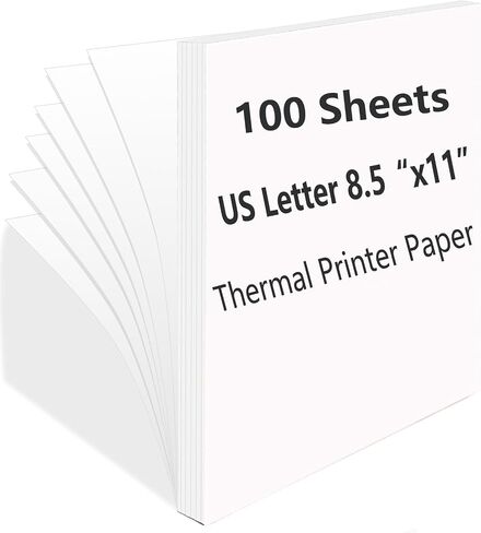 100 Sheets Thermal Printer Paper, Thermal Paper 8.5×11'' US Letter Size, Advanced Printing Paper Compatible with Brother Letter Portable Printer, Printer Paper for M08F-Letter, M832, M834, MT800 in Saudi Arabia