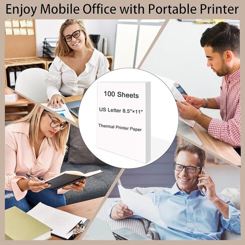 100 Sheets Thermal Printer Paper, Thermal Paper 8.5×11'' US Letter Size, Advanced Printing Paper Compatible with Brother Letter Portable Printer, Printer Paper for M08F-Letter, M832, M834, MT800 in Saudi Arabia