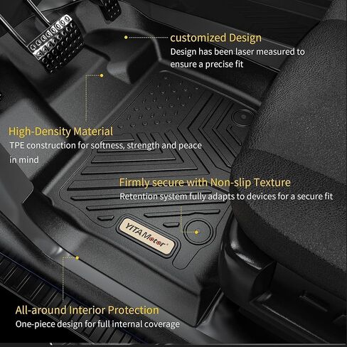 YITAMOTOR Floor Mats Compatible with Toyota 4Runner 2013-2024 & 2014-2023 Lexus GX460, Custom Fit Floor Liners 1st & 2nd Row All Weather Rubber Automotive Mats, Black in Saudi Arabia