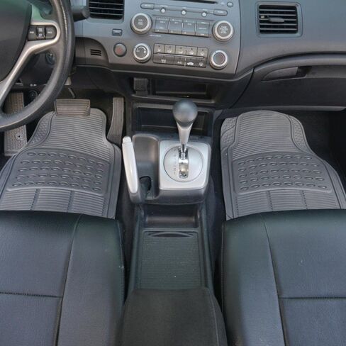 BDK MT-654-CL 4 قطع سجادات أرضية مطاطية أمامية وخلفية شديدة التحمل لسيارة الدفع الرباعي والشاحنات - حماية من جميع الأحوال الجوية (شفاف كريستالي) in Saudi Arabia