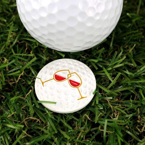 Golf Cart Hat Clip, Assorted Pattern Golf Ball Markers 24.4MM,Nice Golf Gift for Women Men,Pack of 2 in Saudi Arabia