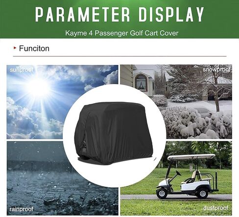 kayme 4 Passenger Golf Cart Cover, Heavy Duty Outdoor Cover for Ez Go Club Car Yamaha Golf Carts, Waterproof Sunproof Dustproof (Up to 112 Inch) in Saudi Arabia