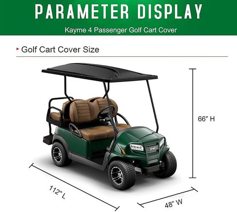 kayme 4 Passenger Golf Cart Cover, Heavy Duty Outdoor Cover for Ez Go Club Car Yamaha Golf Carts, Waterproof Sunproof Dustproof (Up to 112 Inch) in Saudi Arabia