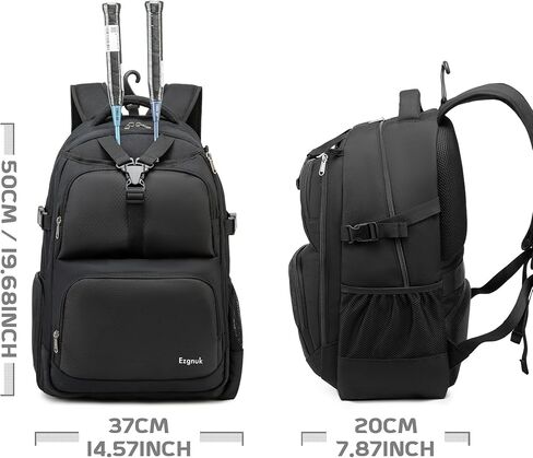 Ezgunk Badminton Backpack, accommodate 2 Badminton Rackets, Independent Ventilated Shoe Box, Large Capacity Storage for Sports Accessories, Suitable for Women and Men's Sports, Travel. in Kuwait