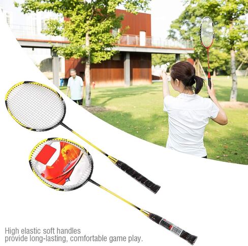 مضرب كرة الريشة، مجموعة كرة الريشة، مجموعات كرة الريشة للساحات الخلفية، مجموعة من قطعتين احترافيتين من الألومنيوم قطعة واحدة مضرب كرة الريشة مضرب كرة الريشة مع حقيبة مضرب لتدريب المبتدئين in Kuwait
