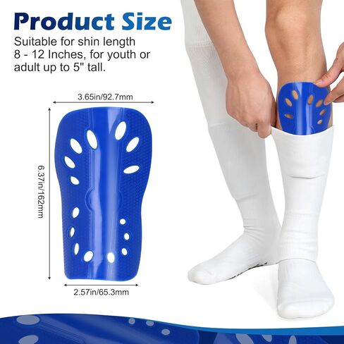 واقيات قصبة القدم لكرة القدم، زوجان من أكمام واقي قصبة الساق خفيفة الوزن وجيدة التهوية للبالغين والأطفال، واقيات ساق الساق للشباب والرجال والنساء in Kuwait