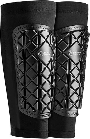 Northdeer Shin Guards كرة القدم الأكمام للأطفال الشباب البالغين، واقيات الساق للرجال والنساء، معدات حماية لكرة القدم مع تهوية من الدرجة الأولى ومقاومة للصدمات، زوج واحد in Kuwait