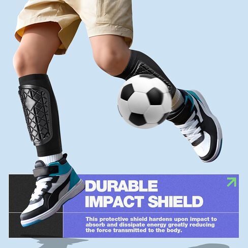 Northdeer Shin Guards كرة القدم الأكمام للأطفال الشباب البالغين، واقيات الساق للرجال والنساء، معدات حماية لكرة القدم مع تهوية من الدرجة الأولى ومقاومة للصدمات، زوج واحد in Kuwait