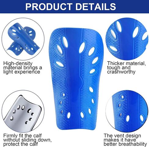 Soccer Shin Guards, 2 Pair Lightweight and Breathable Shin Guard Sleeves Adults and Kids, Calf Protective Gear Shin Guards for Youth Men & Women (Blue and Red) in Saudi Arabia