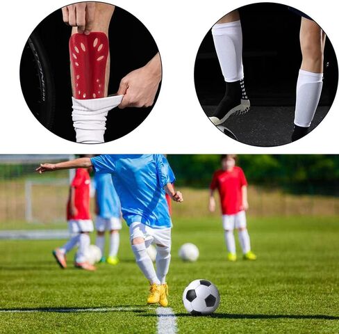 Soccer Shin Guards, 2 Pair Lightweight and Breathable Shin Guard Sleeves Adults and Kids, Calf Protective Gear Shin Guards for Youth Men & Women (Blue and Red) in Saudi Arabia