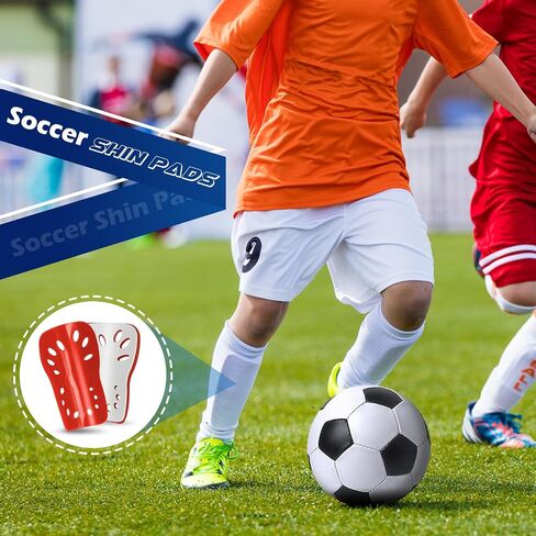 Soccer Shin Guards, 2 Pair Lightweight and Breathable Shin Guard Sleeves Adults and Kids, Calf Protective Gear Shin Guards for Youth Men & Women (Blue and Red) in Saudi Arabia