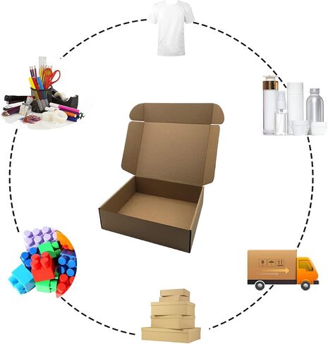7x6x3 inch Shipping Boxes Pack of 25，Livejun Brown Corrugated Cardboard Box Mailer Boxes for Packaging Small Business Shipping，Boxes for Birthday Wedding Party Gift Giving (7 x 6 x 3) in Saudi Arabia