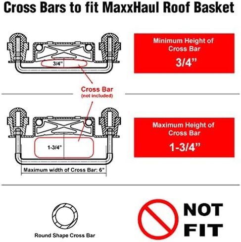 حقيبة شحن عالمية على سطح السيارة من MaxxHaul 50719 لجميع المركبات مع أو بدون حامل، 15 قدم مكعب، مقاومة للماء in Saudi Arabia
