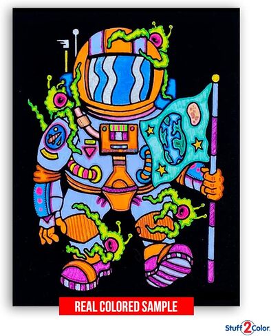 مجموعة Stuff2Color الفائقة المكونة من 18 ملصق تلوين غامض (إصدار الوحوش) - الفنون والحرف اليدوية للأولاد والبنات والأطفال الصغار والأطفال - نشاط تلوين رائع، أو مشروع مشاركة جماعي، أو متعة وقت هادئ in Kuwait