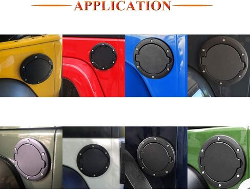 غطاء غطاء الغاز، غطاء حشو الوقود لباب خزان الوقود متوافق مع 2007-2017 Jeep Wrangler JK & JKU. in Kuwait